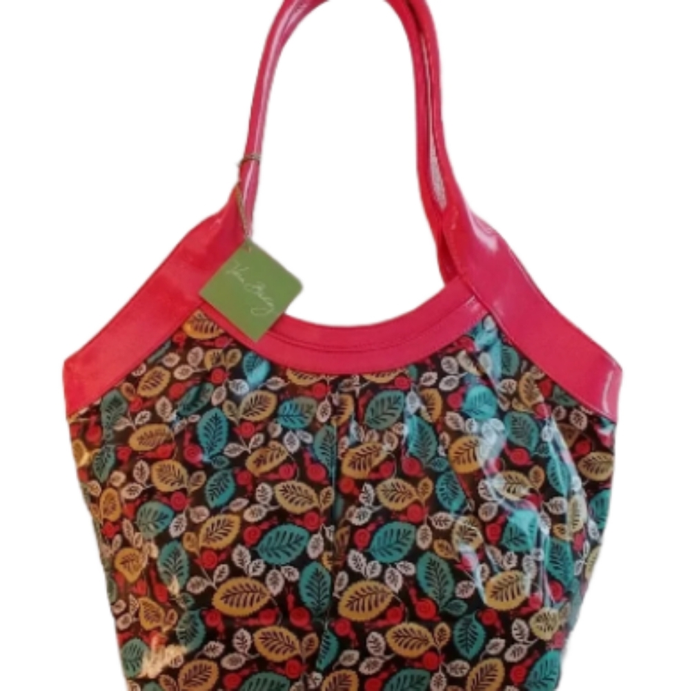 NWT Vera Bradley Frill Fan Club Pink Tote Happy Snails Handbag Purse $55